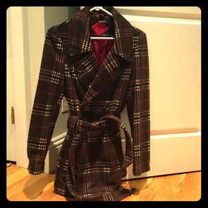 Brown plaid pea coat! 🧥